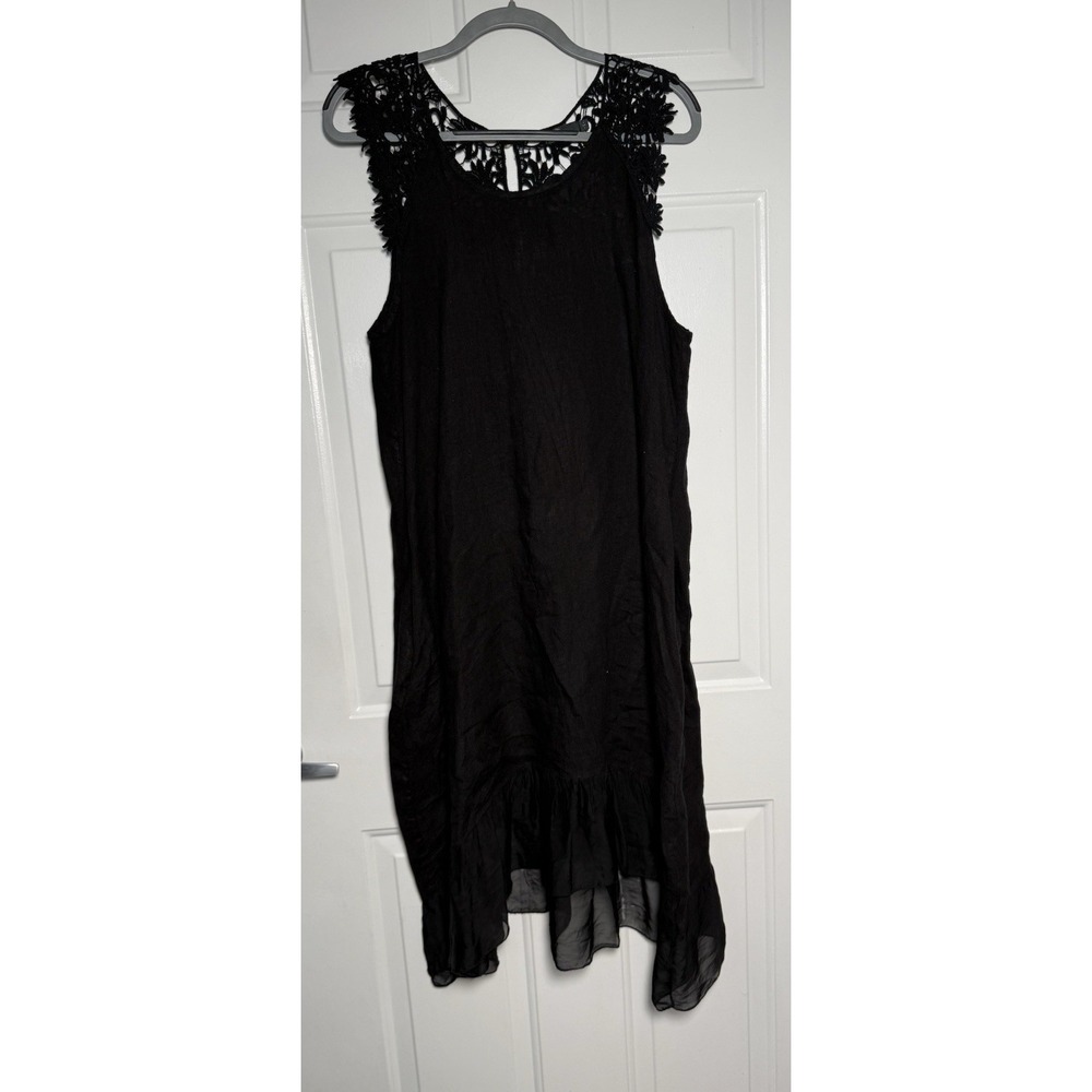 S M Made in Italy top layered Boho BLACK (1589)